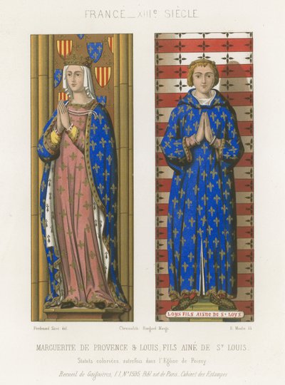 Margarete von der Provence und Ludwig, ältester Sohn von Saint Louis von French School
