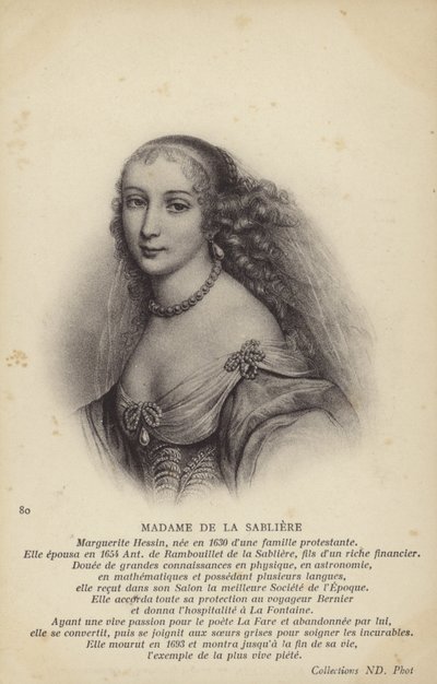 Marguerite de la Sabliere (ca. 1640-1693), französische Salonnière von French School