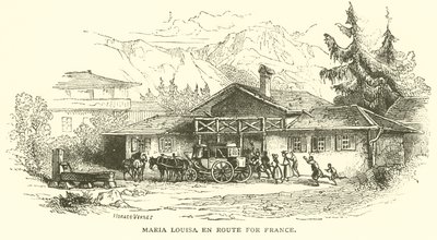 Maria Louisa auf dem Weg nach Frankreich (Stich) von French School