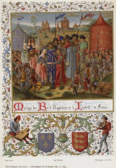 Hochzeit des Königs von England und Isabella von Frankreich (Chromolithographie) von French School