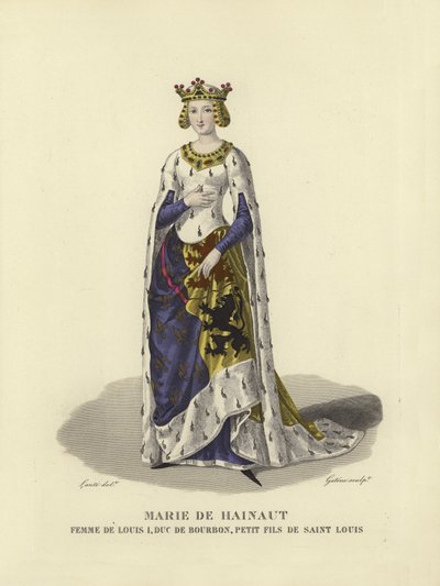 Marie von Hennegau, Ehefrau von Louis I., Herzog von Bourbon von French School