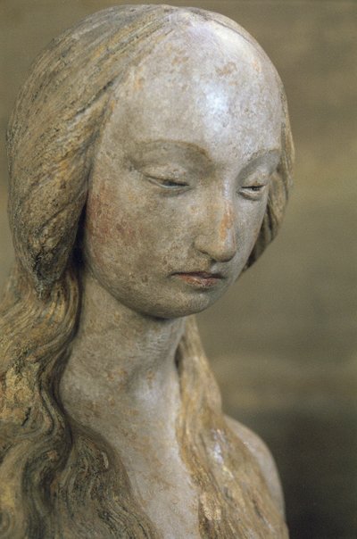 Maria Magdalena, Ende 15. Jahrhundert (polychromer Stein) von French School
