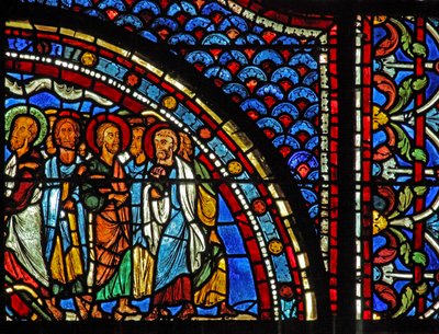 Maria-Magdalena-Fenster: Maria erzählt den Jüngern von der Auferstehung von French School