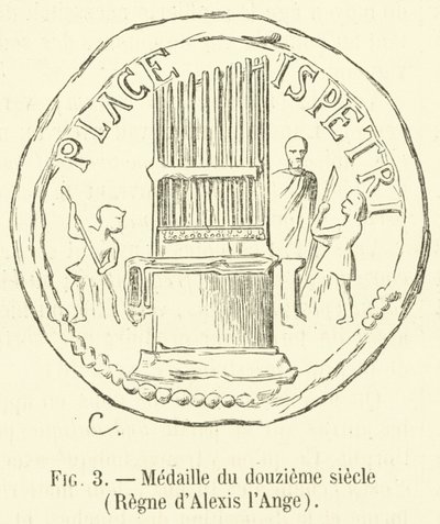 Medaille aus dem zwölften Jahrhundert, Herrschaft von Alexis dem Engel (Gravur) von French School