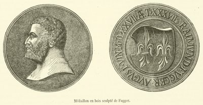 Holzmedaillon von Fugger von French School