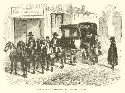 Begegnung von Napoleon und Maria Louisa (Gravur) von French School