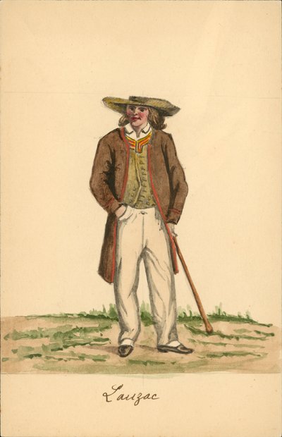 Männerkostüm von Lauzach, Morbihan von French School