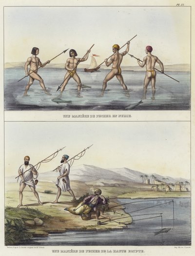Fischereimethoden in Nubien und Ägypten von French School
