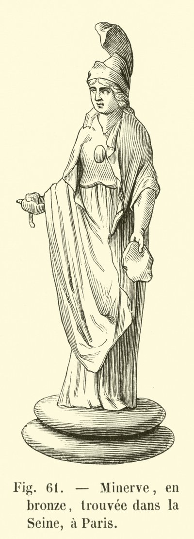 Minerva, in Bronze, gefunden in der Seine, Paris von French School