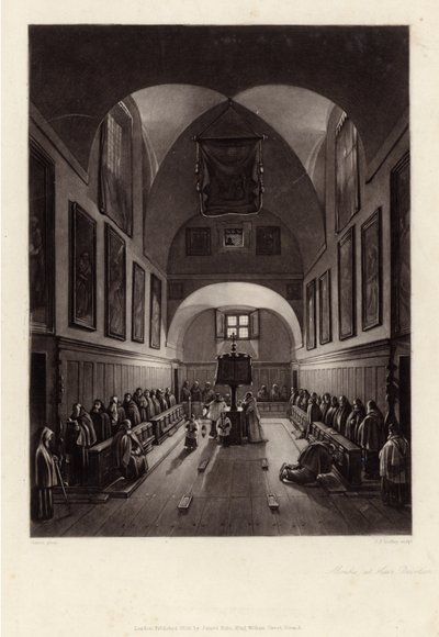Mönche bei ihrer Andacht von French School