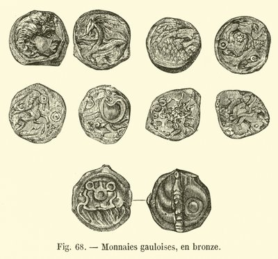 Gallische Münzen, aus Bronze von French School