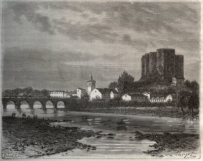 Montrond-les-Bains, Département Loire in der Region Rhône-Alpes - Gravur in „La France illustrée: Geographie, Geschichte, statistische Verwaltung“ von V.-A. Malt-Brown. 1884 von French School