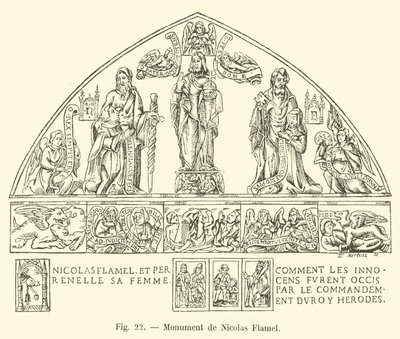 Monument von Nicolas Flamel von French School