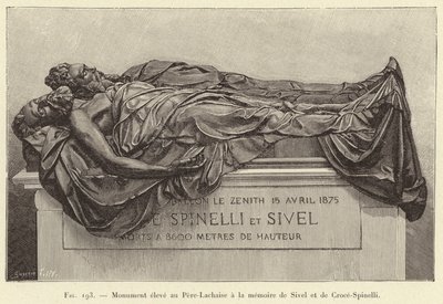 Denkmal auf dem Père-Lachaise zur Erinnerung an Sivel und Croce-Spinelli von French School