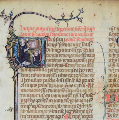 Ms 1721 Fol.1 Dominikanermönch, der zwei anderen Mönchen eine Vorlesung hält, aus Legenda Sanctorum Aurea von Jacques de Voragine von French School