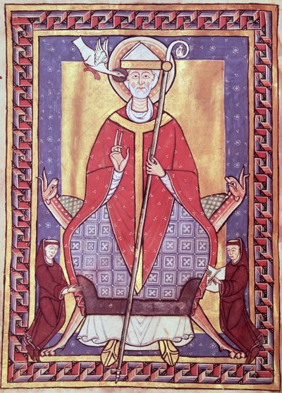Ms 315 f.1v St. Gregor, aus Extrait de ses Oeuvres von French School