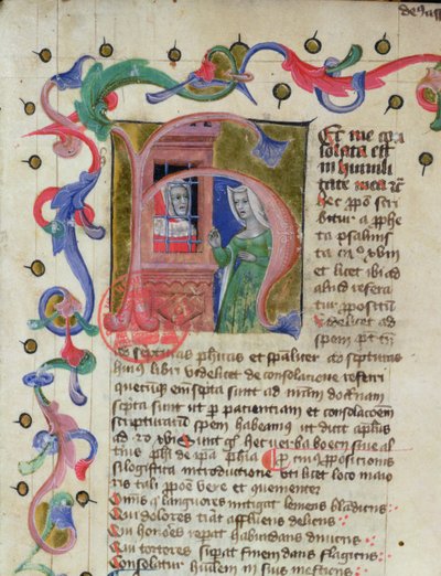 Ms 3859 Miniatur des Philosophen Boethius (ca. 480-524) im Gefängnis von French School