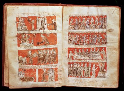 Ms 408 Szenen aus dem Leben der Studenten im College der Heiligen Jungfrau in Paris, aus den Statuten des College of Hubant, 1387 von French School
