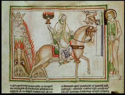 Ms 422 fol.22r Die Öffnung des vierten Siegels: Der Tod reitet das fahle Pferd von French School