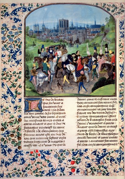 Einzug des jungen Louis II. von Anjou in Paris, aus Froissarts Chronik von French School