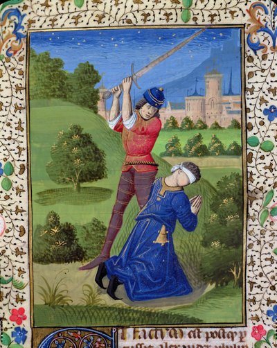 Die Enthauptung von Alexander I. Balas, aus der Bibel von Jean XXII von French School
