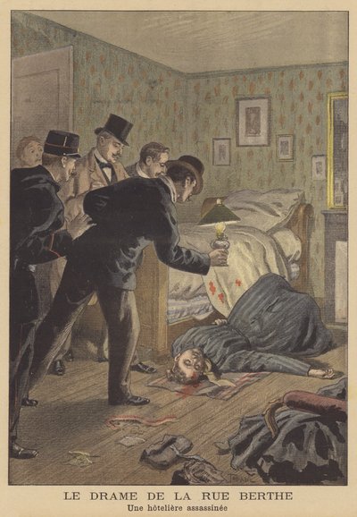 Mord an einem Hotelbesitzer in der Rue Berthe, Paris von French School