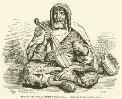 Jüdischer Musiker, Kostüm aus Mogador in Marokko von French School