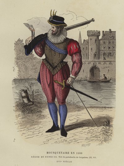 Musketier aus der Zeit von Heinrich III. von Frankreich, 1586 von French School