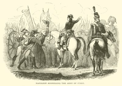 Napoleon spricht zur Armee von Italien (Stich) von French School
