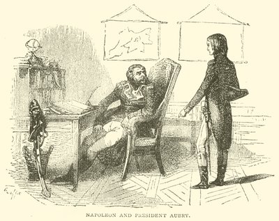 Napoleon und Präsident Aubry (Gravur) von French School