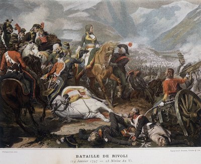 Napoleon in der Schlacht von Rivoli am 14. Januar von French School