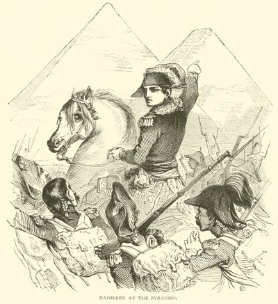 Napoleon an den Pyramiden (Gravur) von French School
