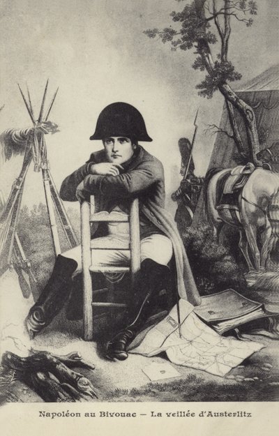 Napoleon am Biwak von French School