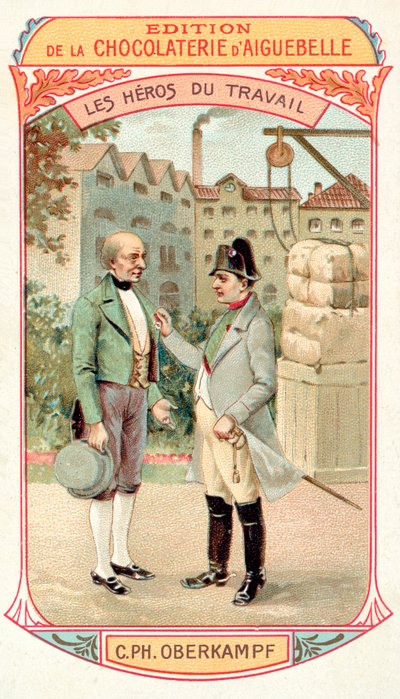 Napoleon verleiht die Ehrenlegion an den französischen Industriellen Christophe-Philippe Oberkampf, 1806 von French School
