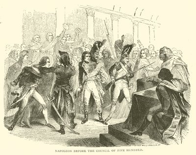 Napoleon vor dem Rat der Fünfhundert (Gravur) von French School