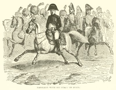 Napoleon mit seinem Stab in Spanien (Gravur) von French School