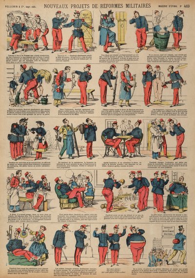 Neue Reformprojekte in der französischen Armee (Farbstich) von French School