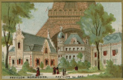 Norwegischer und Gas-Pavillon auf der Pariser Weltausstellung von French School