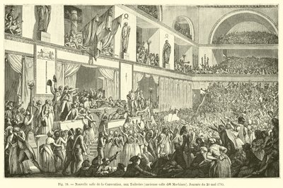 Neuer Sitzungssaal der Konvention in den Tuilerien, ehemaliger Maschinensaal, Tag des 20. Mai 1795 von French School