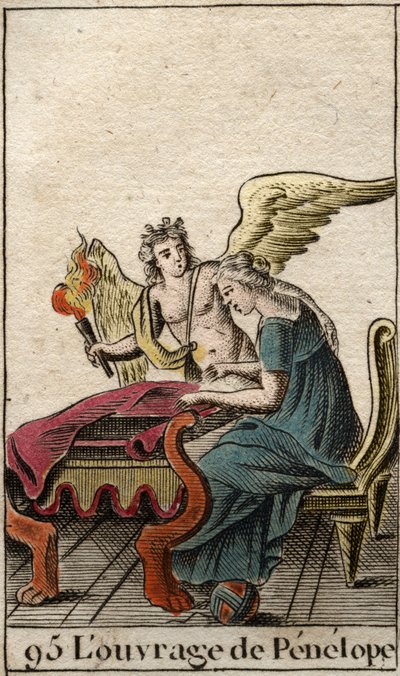 Odyssee von Homer: die treue Penelope, die Frau des Helden Odysseus, die ständig ein Tuch webt und verteidigt, während sie auf die Rückkehr ihres Mannes nach Ithaka wartet. von French School