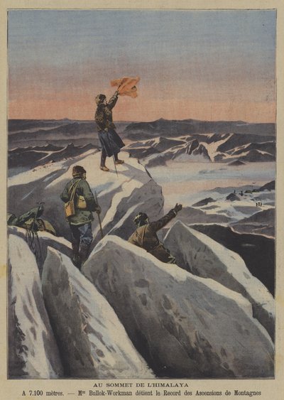 Auf einem Himalaya-Gipfel (Farblithografie) von French School