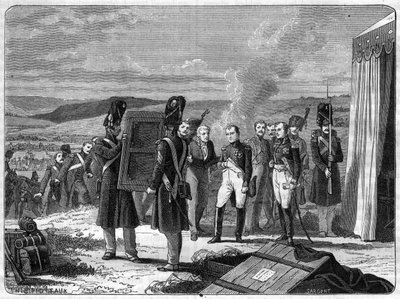 Am Vorabend der Schlacht von Borodino, 7. September 1812: Napoleon vor dem Porträt des Königs von Rom - Das Porträt des Königs von Rom Napoleon II. bringt Napoleon I. am Vorabend der Schlacht von Moskau (Schlacht von Borodino) von French School