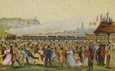 Eröffnung der ersten französischen Eisenbahn, 1832 von French School