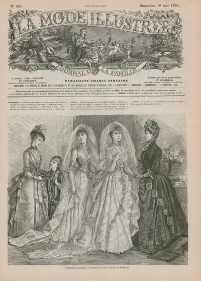 Seite aus La Mode Illustrée, 1885 von French School