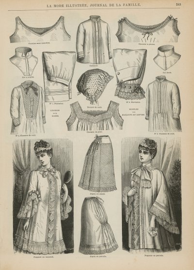 Seite aus La Mode Illustrée, 1885 von French School