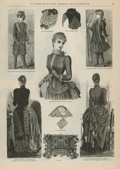 Seite aus La Mode Illustrée, 1885 von French School