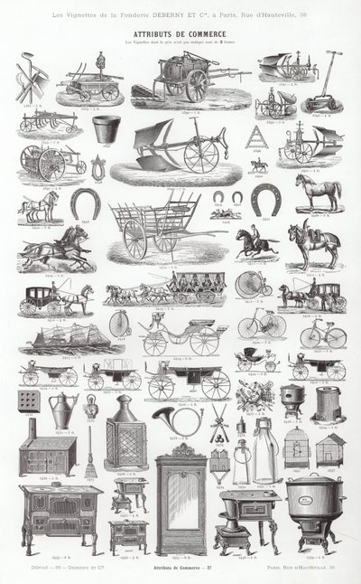 Seite aus Vignettes Typographiques (Gravur) von French School