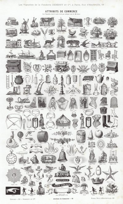 Seite aus Vignettes Typographiques von French School
