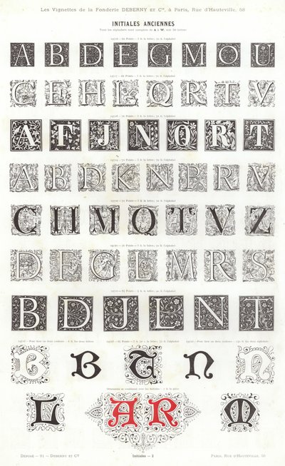 Seite aus Vignettes Typographiques von French School