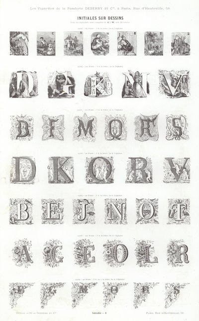 Seite aus Vignettes Typographiques von French School